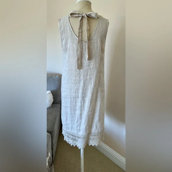 Rosemarine Dresses | Beige Linen Dress | Color: Tan | Size: Xs | Pm-15890168's Closet